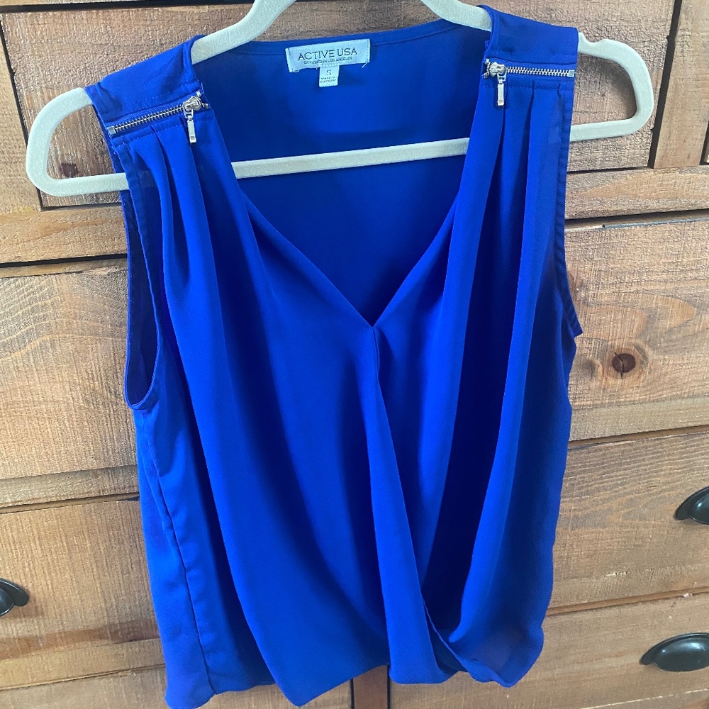 Royal Blue Sleeveless Shirt